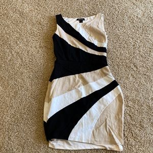 Black, White, and Tan White House Black Market Dress